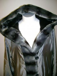 Dennis Basso Reversible Metallic Faux Fur Coat