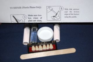 Denture Repair Kit w 6 Front Denture Teeth Included False Teeth Repair