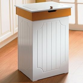 Country Look Wooden Trash Can in Home Decor
