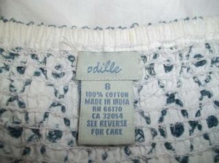 White Teal Embroidered Odille Anthropologie Hippie Boho Peasant Top