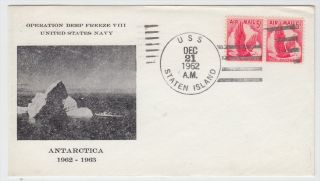 USS Staten Island Antarctica 1962 Cacheted Deep Freeze Cover