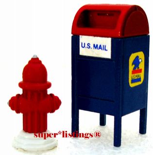 Dept. 56 Mailbox & Fire Hydrant Set of 2 Blue US Mail 55174 USPS Free