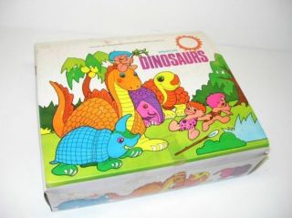 Vintage Dime Store Toy Dinosaurs in Store Display Box