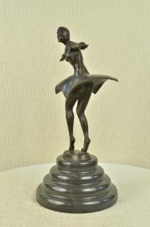 Vintage Large Art Deco Dancer Dimitri Chiparus Bronze Sculpture Signed