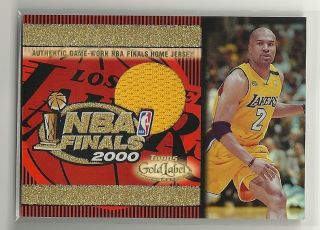 2000 TOPPS GOLD LABEL NBA FINALS DEREK FISHER GAME USED JERSEY SP