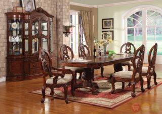 Carved Formal Dining Room Set Table China Cabinet New