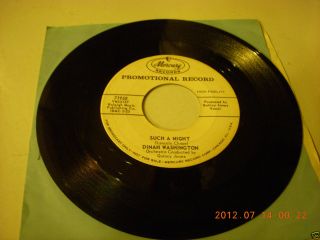 RARE 1954 Promotional Mercury Dinah Washington Prod by Quincy Jones 45