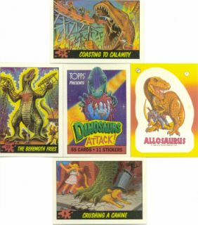 DINOSAURS ATTACK (Topps/1988) Vicious Art COMPLETE CARD SET Like Mars
