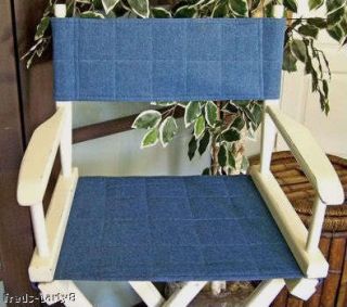 Pier 1 Blue Denim Quilted Directors Chair Cover New Home Decor
