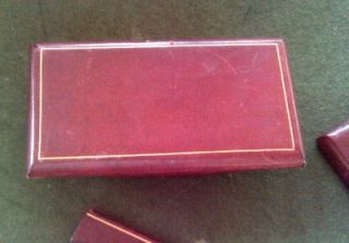 vintage morrocan red leather desk set blotter italy
