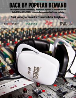   DIRECT SOUND EX 29 EXTREME ISOLATION WHITE HEADPHONES *MADE IN USA