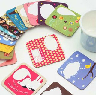  Gifts Cute Coasters Cup Mat Bowl Pad Message Board Paperboard