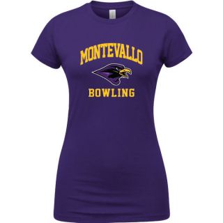 Montevallo Falcons Purple Womens Bowling Arch T Shirt