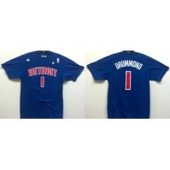 Detroit Pistons Andre Drummond Blue Name and Number Jersey T Shirt