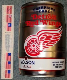 Detroit Red Wings 2002 Stanley Cup Champions Mini Molson Keg   Limited