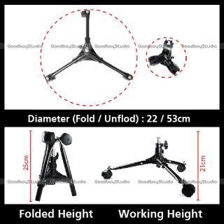 Photography 3 Legs Dolly Fold Wheels Floor Light Stand Video