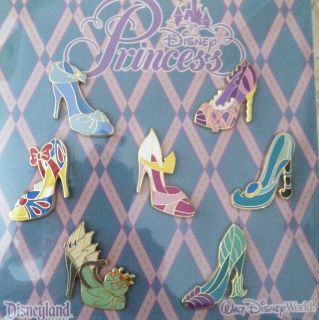 Disney Trading Pins Princess Shoe Booster Pack of 7 Lot of Disney Pins