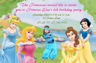  Disney Princess Photo Birthday Party Invitation   15 DESIGNS