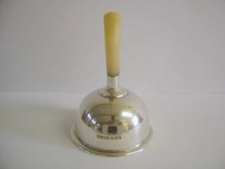 Good Quality Antique Solid Silver Table Bell with MOP Handle Chester