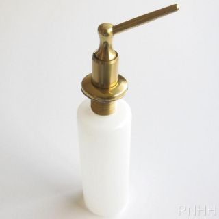  Solid Brass Soap Lotion Dispenser with Bottle Kitchen Bath