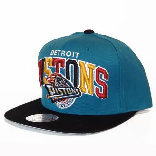 Detroit Pistons Mitchell Ness NJ15 Tri Pop Snapback Hat