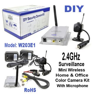 DIY 2.4GHz Surveillance Kit w/Wireless Receiver & Mini Wireless Color