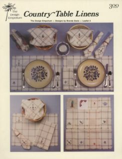 country table linens 4 cross stitch pattern leaflet