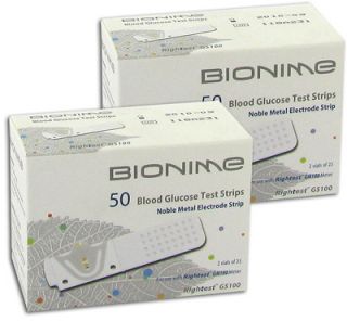 Bionime Rightest GS100 Diabetic Test Strips 100 Ea