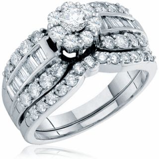 Diamond Multi Stone Engagement Ring Wedding Band Bridal Set Ladies14k