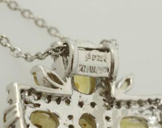  Ripka Sterling Silver Diamond Citrine Cross Pendant Necklace