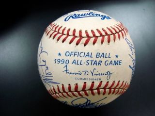 Erskines 1990 ALL STAR Autographed Old Timers Game Baseball w/HOF