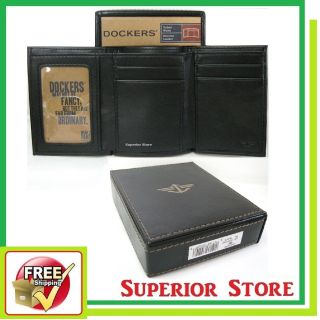 Dockers Black Color Trifold Genuine Leather Wallet Model 31DP1133