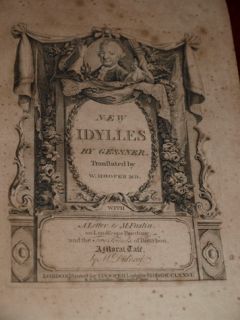 Solomon Gessner Diderot 1776 Edition New Idylles