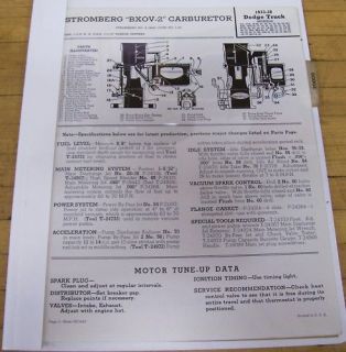 Stromberg Carb Carburetor Manual Dodge Truck 1933 1940