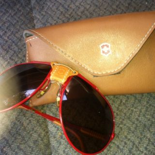  Red Vintage Swiss Army Brand Sunglasses with Box