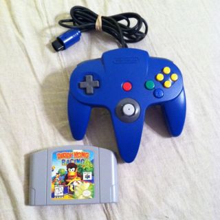  Nintendo 64 N64 Lot Blue Controller & Diddy Kong Racing Game Donkey