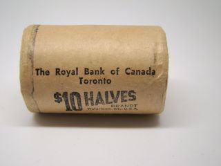 BANK ROLL OF 1967 UNC CANADA SILVER 50 CENT HALF DOLAR COINS