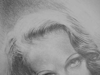 Marlene Dietrich Original Art Pencil Signed Drawing