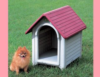 durable Plastic Dog House Pet Kennel Puppy Crate Rose Medium