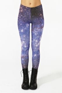 71# Ladies Galaxy/Space Planets Print Pattern Stretch Tights/Leggings