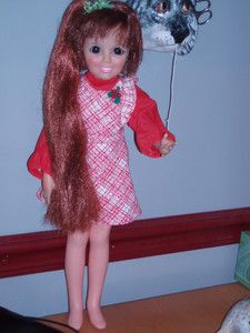  1960s Crissy Doll C 1969 Ideal Toys Red Hair w Original Dress
