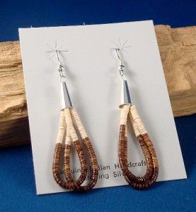 Native American Santo Domingo Pueblo Indian Jewelry Beaded Earrings