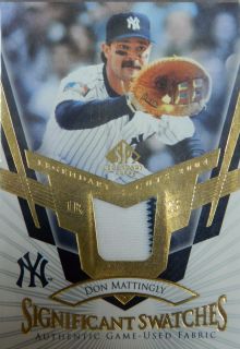 DON MATTINGLY GAME WORN 2 COLOR JERSEY PATCH 04 SP LEGENDARY CUTS #SS