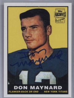 Don Maynard 01 Topps Archives Certified Autograph 150