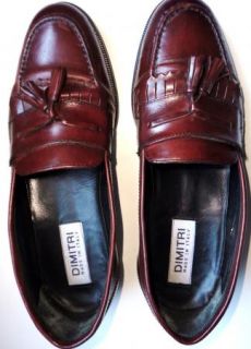  Dimitri Burgundy Italian Tassel Dress Loafers Mens Shoes
