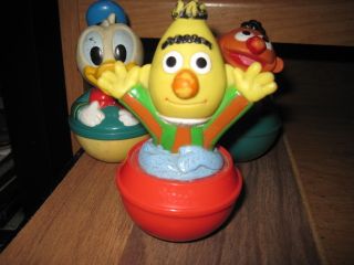 Lot 2 Illco Wobbly Toys Sesame Street Disney Donald D