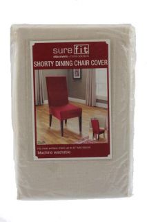  Solid Ivory Cotton Shorty Dining Table Chair Covers One Size