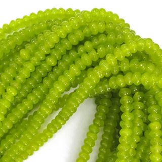 3x6mm Jade Rondelle Beads 16 Strand Lemon Green