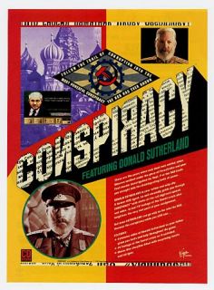 1994 Donald Sutherland Conspiracy Virgin Games Print Ad