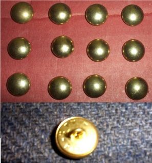 Original C W Maker Plain Brass Domed Cuff Buttons